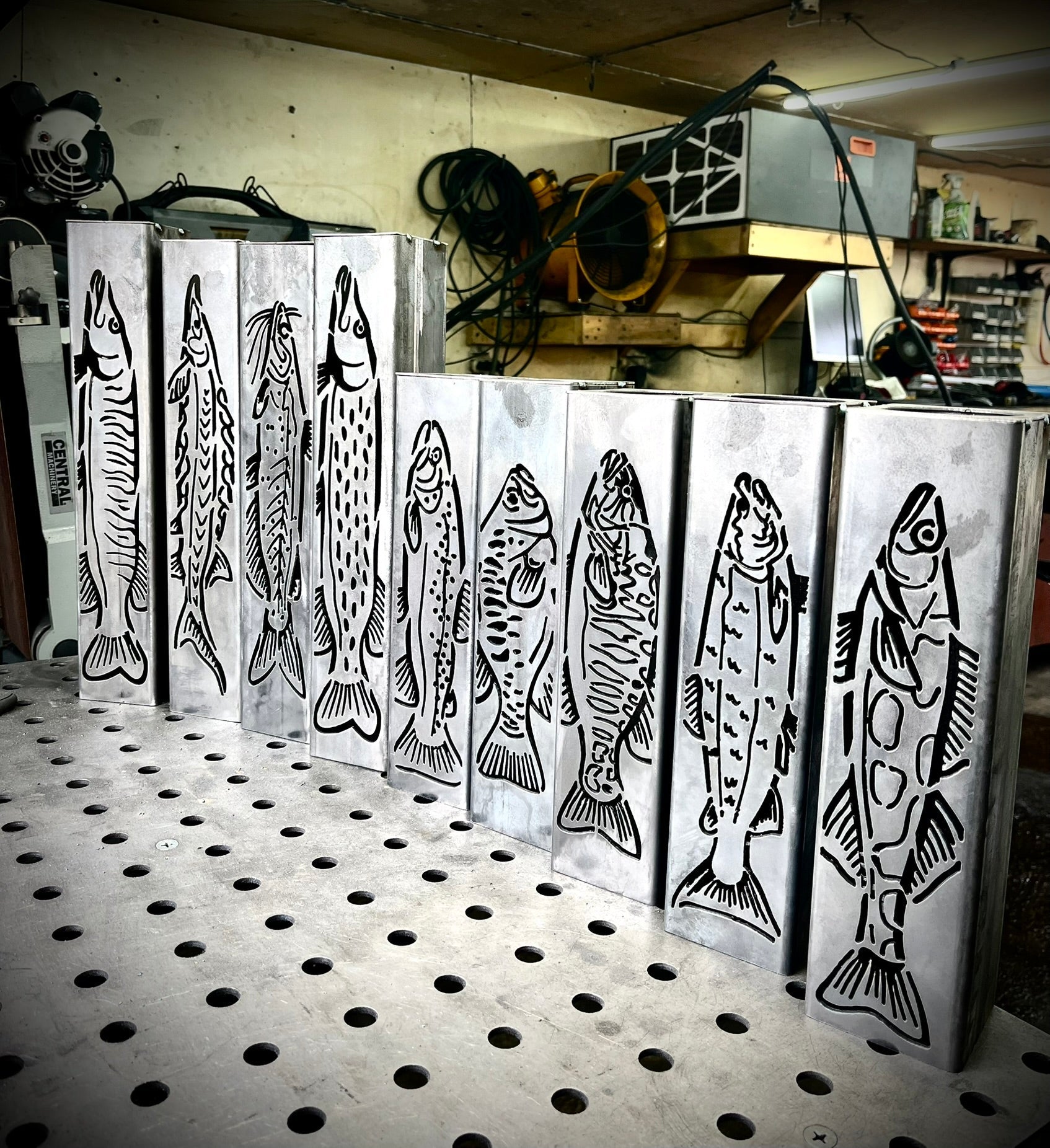 Gone Fishing Pillar Luminary w/ Solar Cap | Freshwater Pack