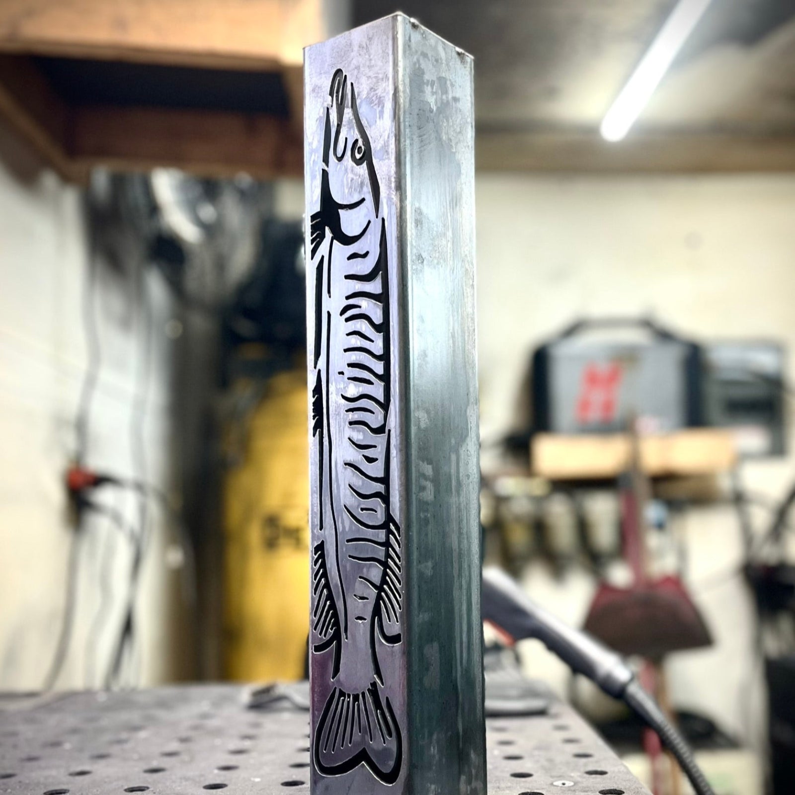 Gone Fishing Pillar Luminary w/ Solar Cap | Freshwater Pack