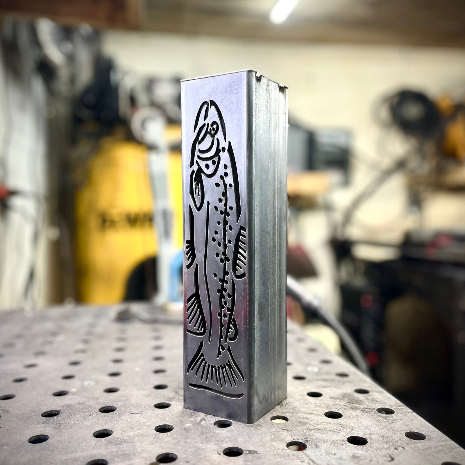 Gone Fishing Pillar Luminary w/ Solar Cap | Freshwater Pack