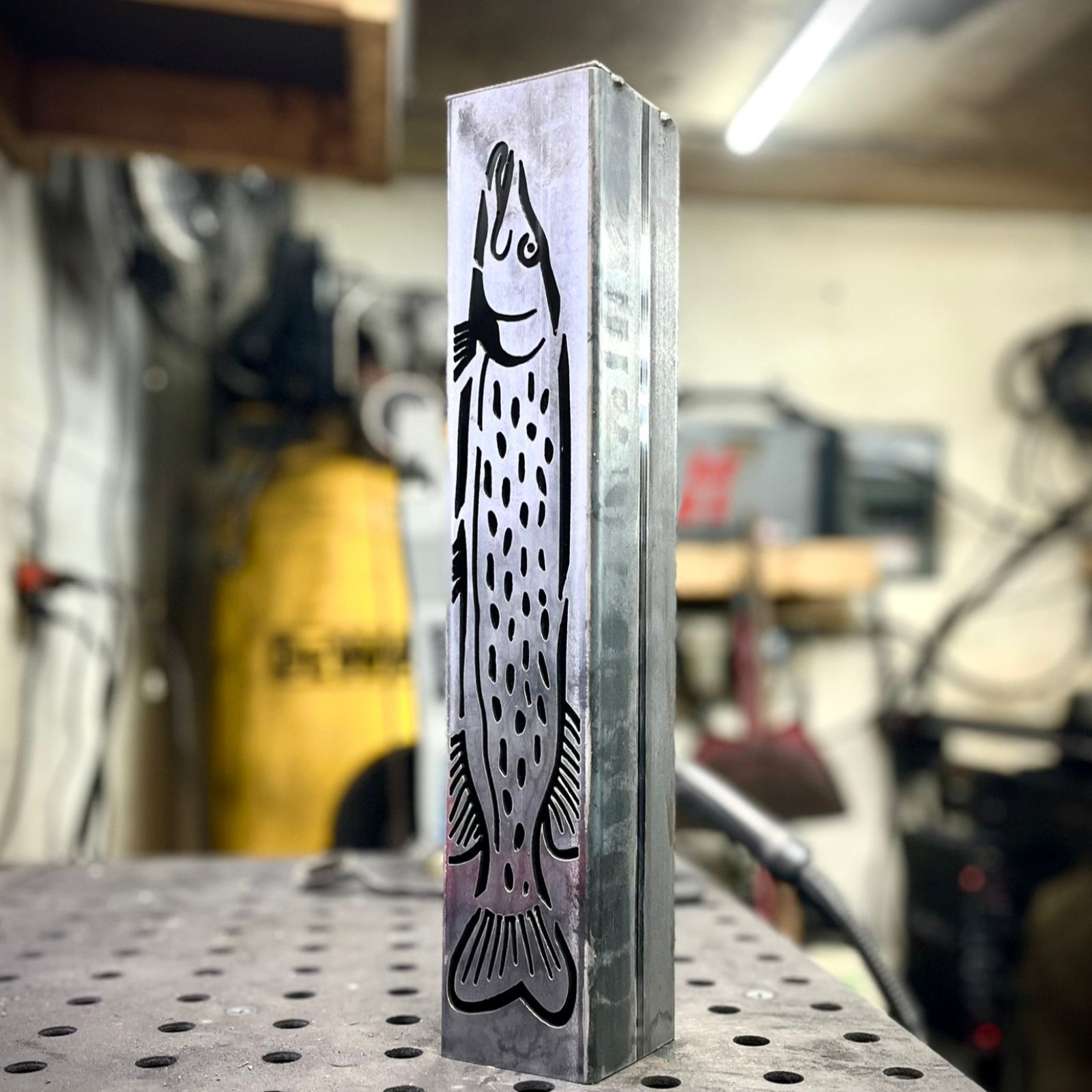 Gone Fishing Pillar Luminary w/ Solar Cap | Freshwater Pack